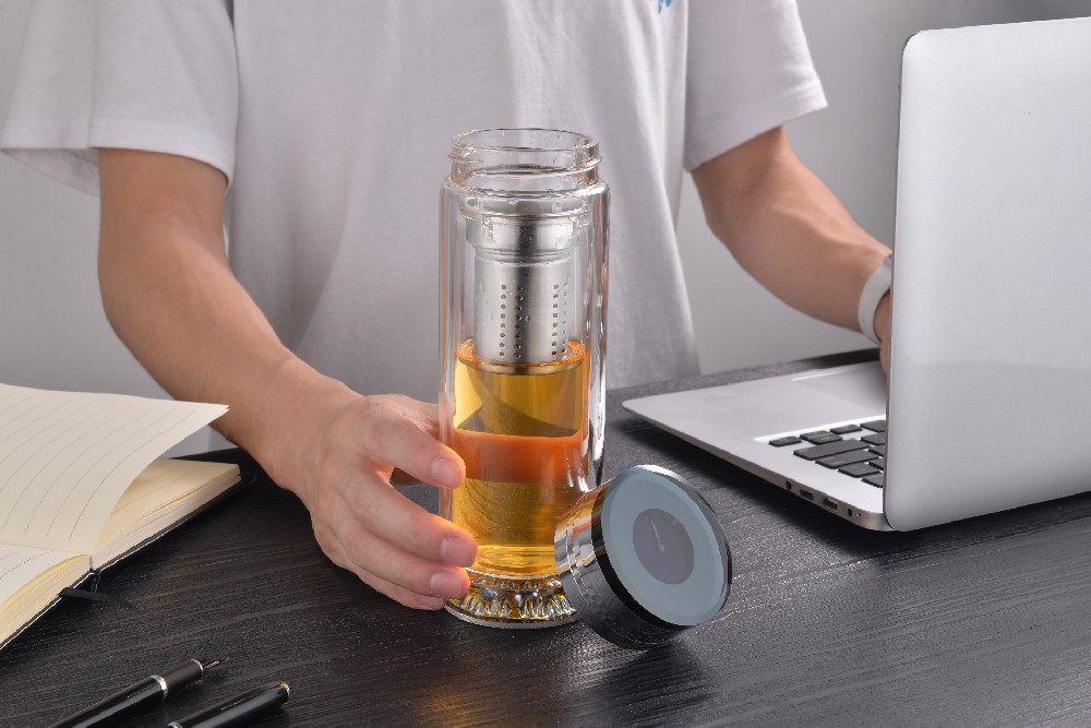 帶濾網玻璃水杯、泡茶專用玻璃杯、家用大容量玻璃水杯